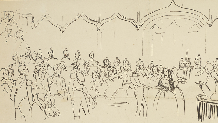 Key plate to the picture of 'The Royal Marriage'