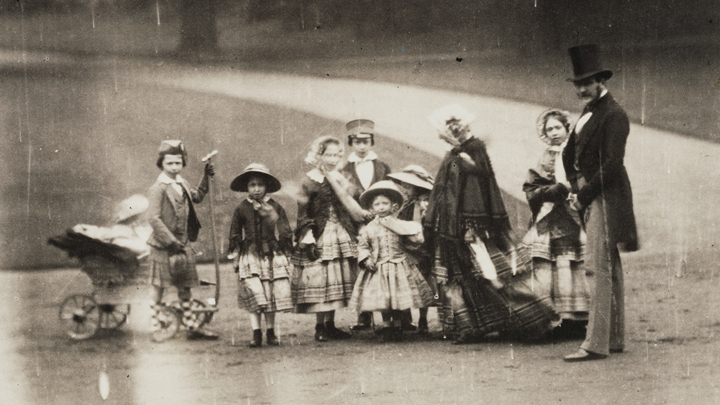 The Queen, the Prince and eight Royal Children in Buckingham Palace Garden, 22 May 1854