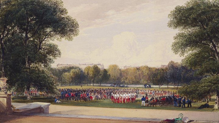 Crimean medallists in the grounds of Buckingham Palace, May 1855