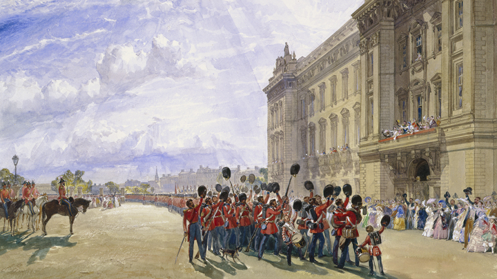 The return of the Guards from the Crimea, outside Buckingham Palace, 9 July 1856
