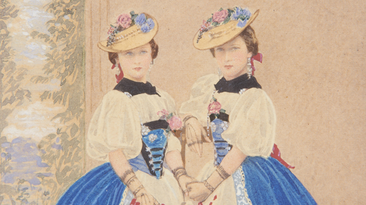 Princess Louise and Princess Helena in the Swiss costume they wore at the Fancy Ball