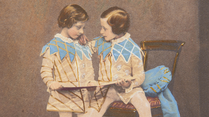 Prince Arthur and Prince Leopold in the costumes they wore at the Bal Costume