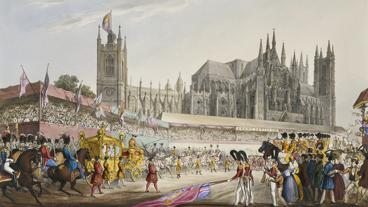 The Coronation Procession. Guards saluting Her Majesty
